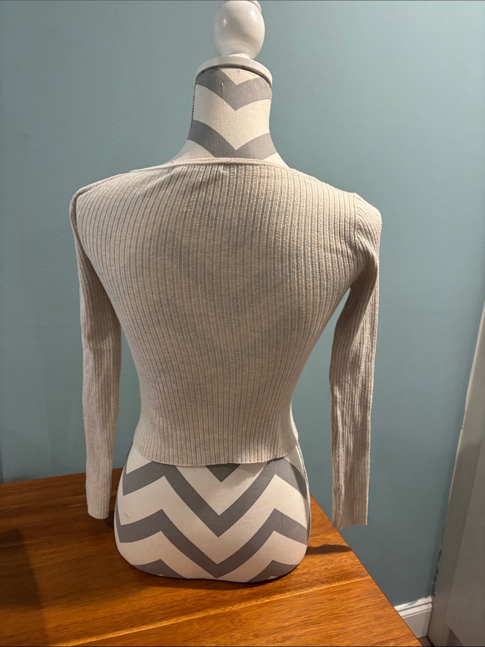Madewell Cream Ribbed Square-Neck Button-Front Top - Picture 3 of 4